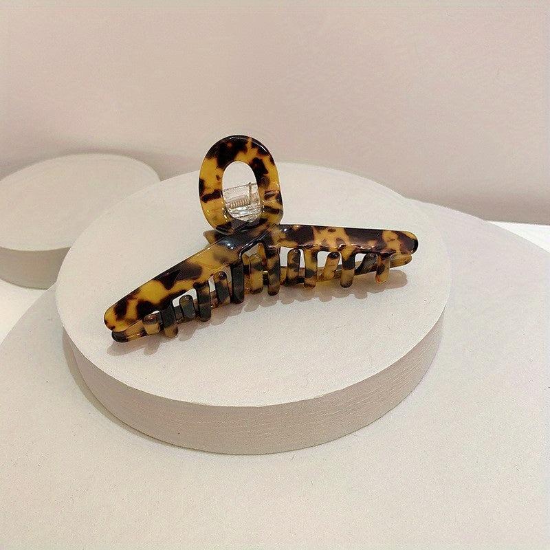 Leopard Print Acetate Hair Claw for Daily Headwear