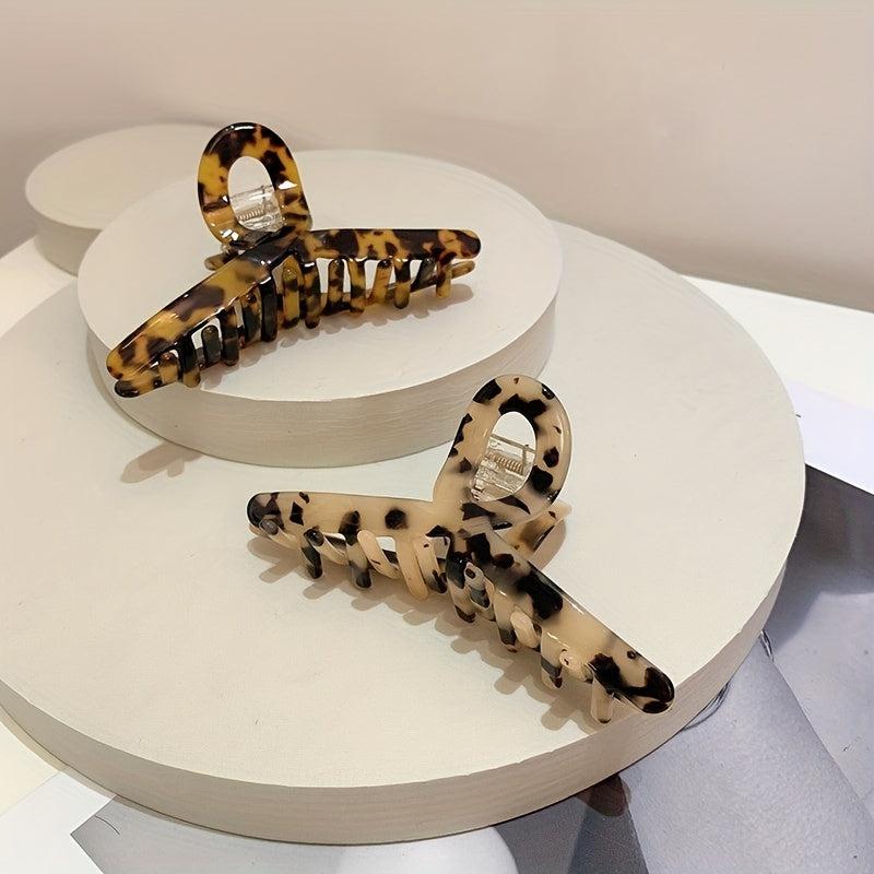 Leopard Print Acetate Hair Claw for Daily Headwear