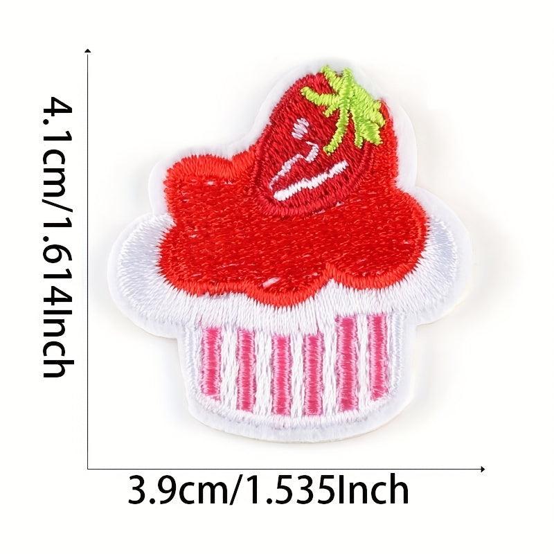 14pcs Fruit Ice Cream Embroidery Patches Stickers for Summer