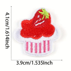 14pcs Fruit Ice Cream Embroidery Patches Stickers for Summer