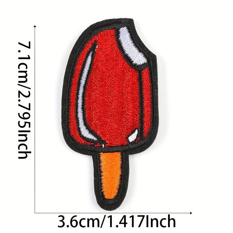 14pcs Fruit Ice Cream Embroidery Patches Stickers for Summer