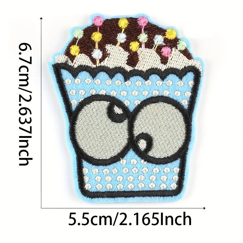 14pcs Fruit Ice Cream Embroidery Patches Stickers for Summer