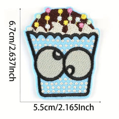 14pcs Fruit Ice Cream Embroidery Patches Stickers for Summer