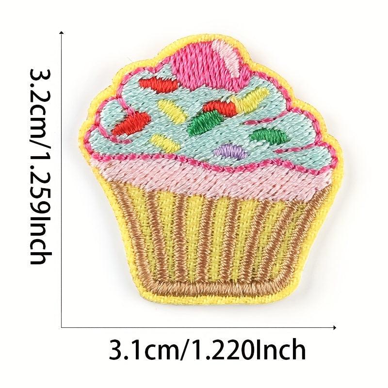 14pcs Fruit Ice Cream Embroidery Patches Stickers for Summer