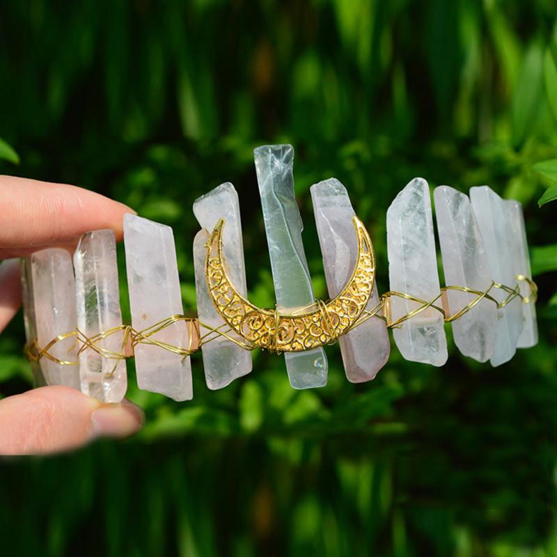 Citrine Moon Witchy Crystal Comb Mermaid Elven Hair Pin
