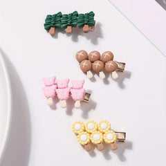 4pcs Cartoon Food Hair Clip Duck Billed Clip Side Bangs Accessory