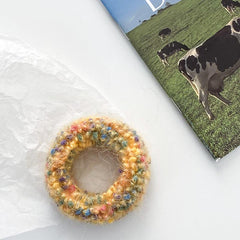 Knitted Plush Hair Ring Autumn Winter Elastic Headband Iridescent Scrunchies