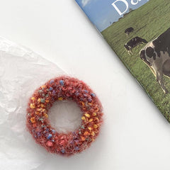 Knitted Plush Hair Ring Autumn Winter Elastic Headband Iridescent Scrunchies