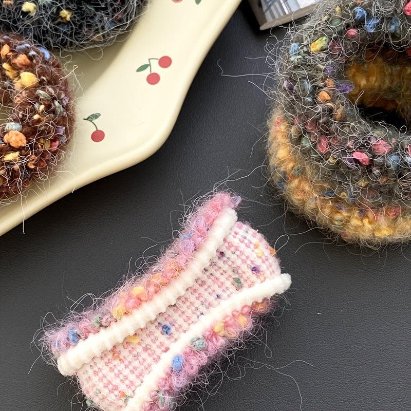 Knitted Plush Hair Ring Autumn Winter Elastic Headband Iridescent Scrunchies
