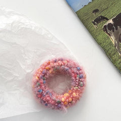 Knitted Plush Hair Ring Autumn Winter Elastic Headband Iridescent Scrunchies