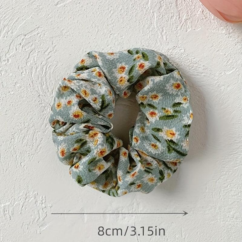 Sweet Scrunchies Hair Tie Plaid Floral Elastic Ponytail Holder
