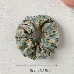 Sweet Scrunchies Hair Tie Plaid Floral Elastic Ponytail Holder