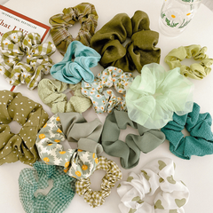 Sweet Scrunchies Hair Tie Plaid Floral Elastic Ponytail Holder