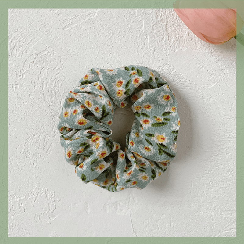 Sweet Scrunchies Hair Tie Plaid Floral Elastic Ponytail Holder