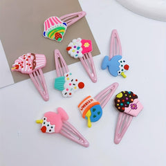 16pcs Cartoon Ice Cream Hair Clip Snap Clip Y2K Hair Slides Clip Non Slip