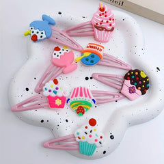 16pcs Cartoon Ice Cream Hair Clip Snap Clip Y2K Hair Slides Clip Non Slip