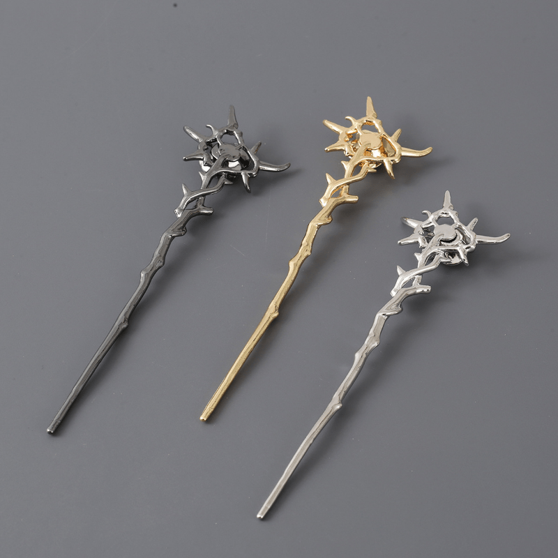 Irregular Hair Stick Long Hair Pin Ponytail Bun Holder Women Girls Hair Fork