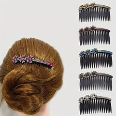 6pcs Rhinestone Flower Hair Comb Pin for Side Hair Bang