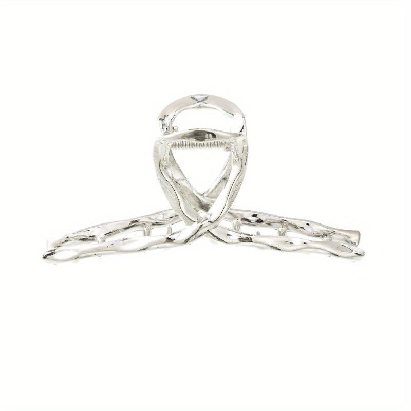 Metallic Hair Claw Clip Nonslip Ponytail Holder Shark Claw