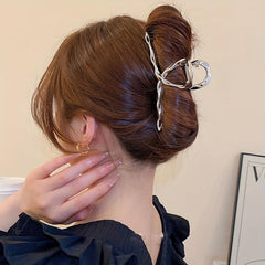 Metallic Hair Claw Clip Nonslip Ponytail Holder Shark Claw