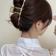 Metallic Hair Claw Clip Nonslip Ponytail Holder Shark Claw