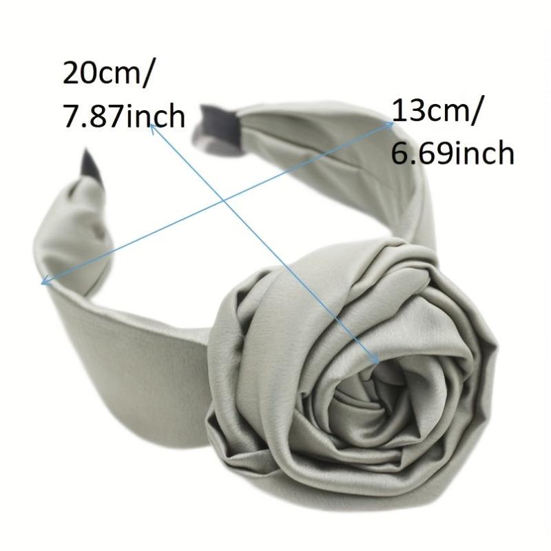Wide Flower Headband Rose Hair Band Satin Hoop Sweet Accessories