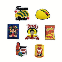 20 PCS Mexican Style Food Shoe Charms Decorations for Kids & Adults