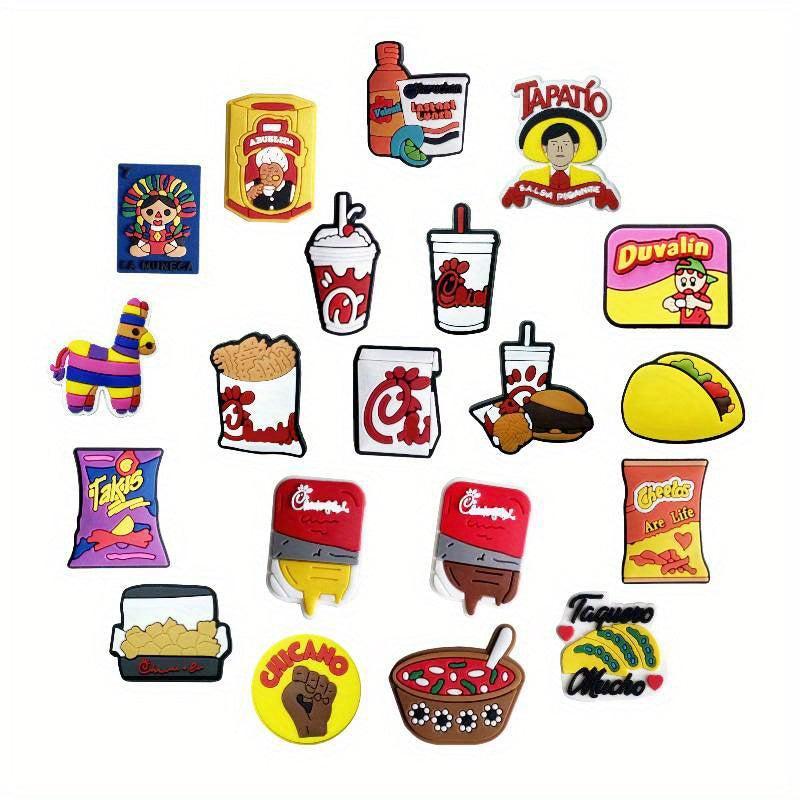 20 PCS Mexican Style Food Shoe Charms Decorations for Kids & Adults