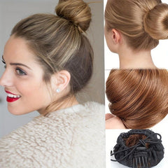 Synthetic Hair Curling Bun Elastic Band Extension