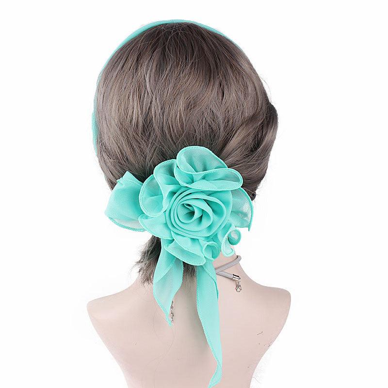 Women's Flower Streamer Hair Accessory Neck Scarf Headband