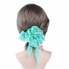 Women's Flower Streamer Hair Accessory Neck Scarf Headband
