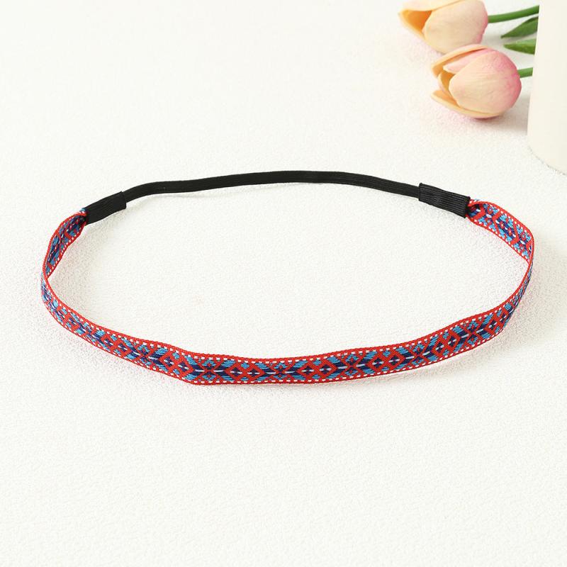 Geometric Pattern Embroidery Headband Ethnic Style Hair Band for Women