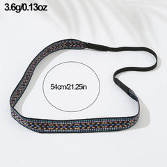 Geometric Pattern Embroidery Headband Ethnic Style Hair Band for Women
