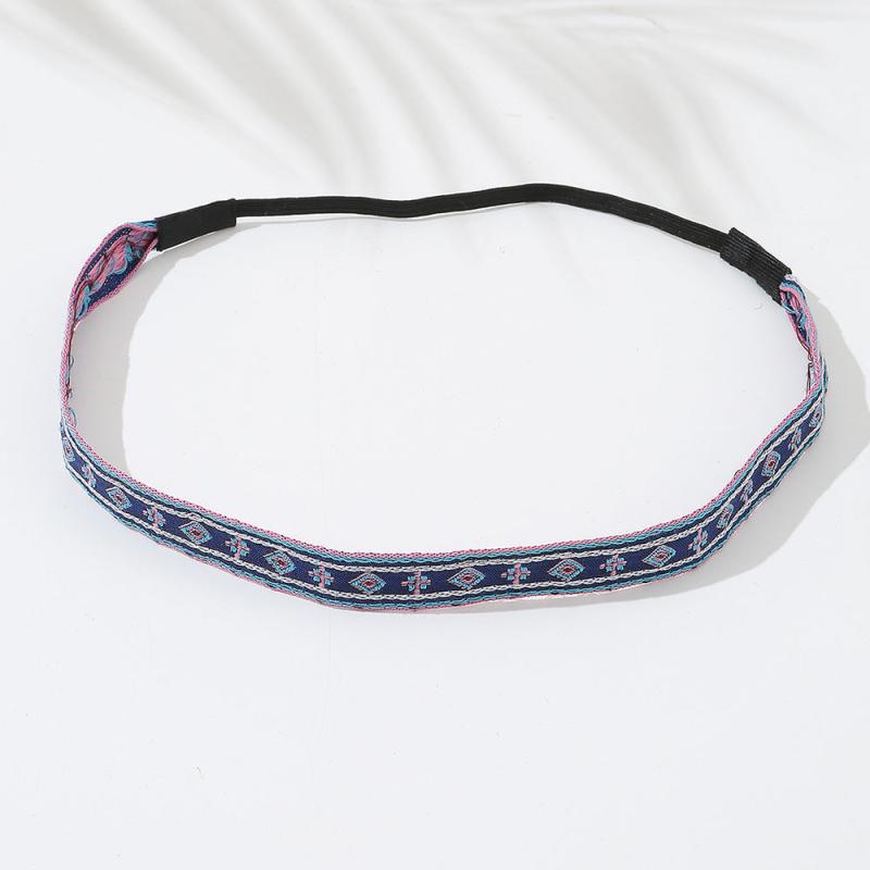 Geometric Pattern Embroidery Headband Ethnic Style Hair Band for Women