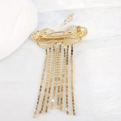 Rhinestone Barrette Glitter Tassel Hair Clip