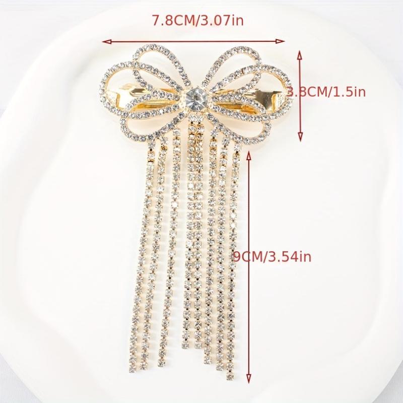 Rhinestone Barrette Glitter Tassel Hair Clip