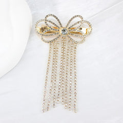 Rhinestone Barrette Glitter Tassel Hair Clip