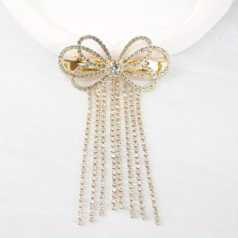 Rhinestone Barrette Glitter Tassel Hair Clip