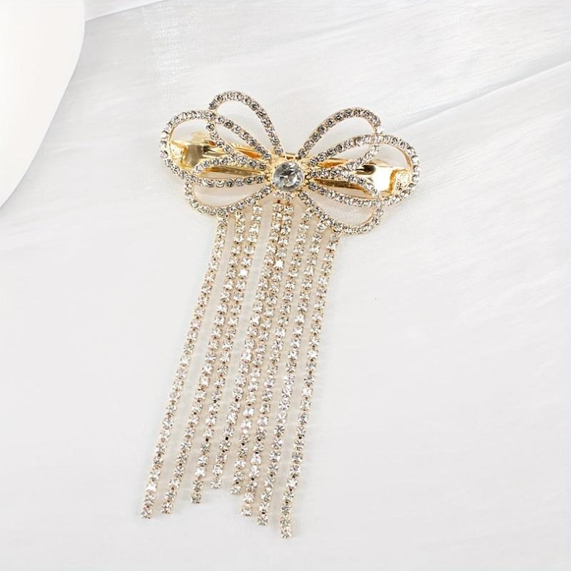 Rhinestone Barrette Glitter Tassel Hair Clip