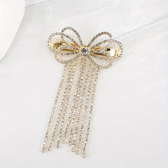 Rhinestone Barrette Glitter Tassel Hair Clip