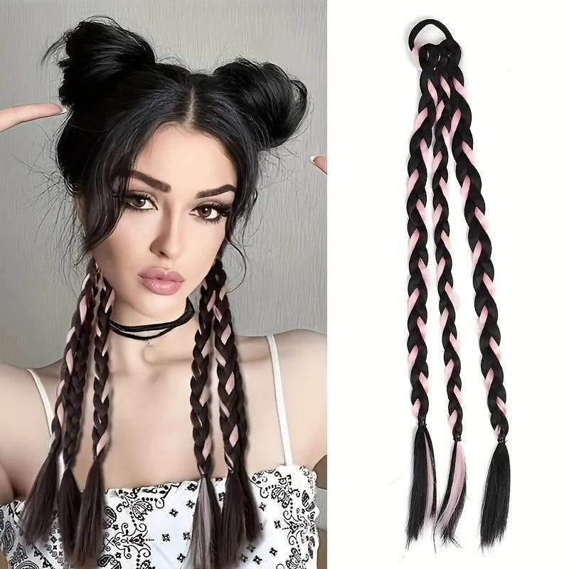 Y2K Boxing Braid Wig Sweet Twist Braid Double Ponytail