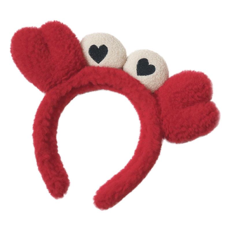 Red Crab Claw Headband Head Hoop For Bath Skin Care Makeup