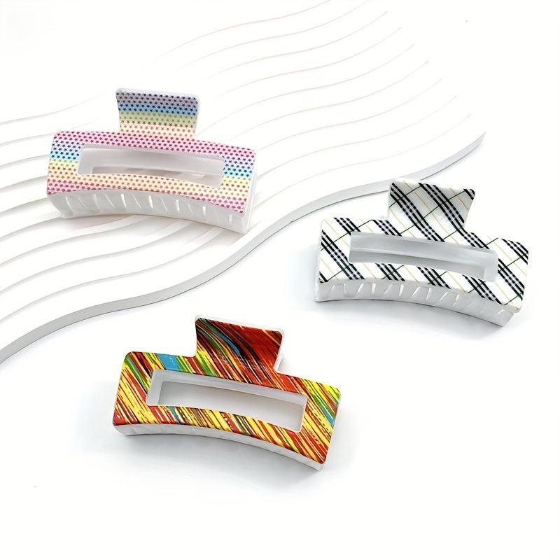 Large Square Hollow Hair Claw Vintage Hair Accessories