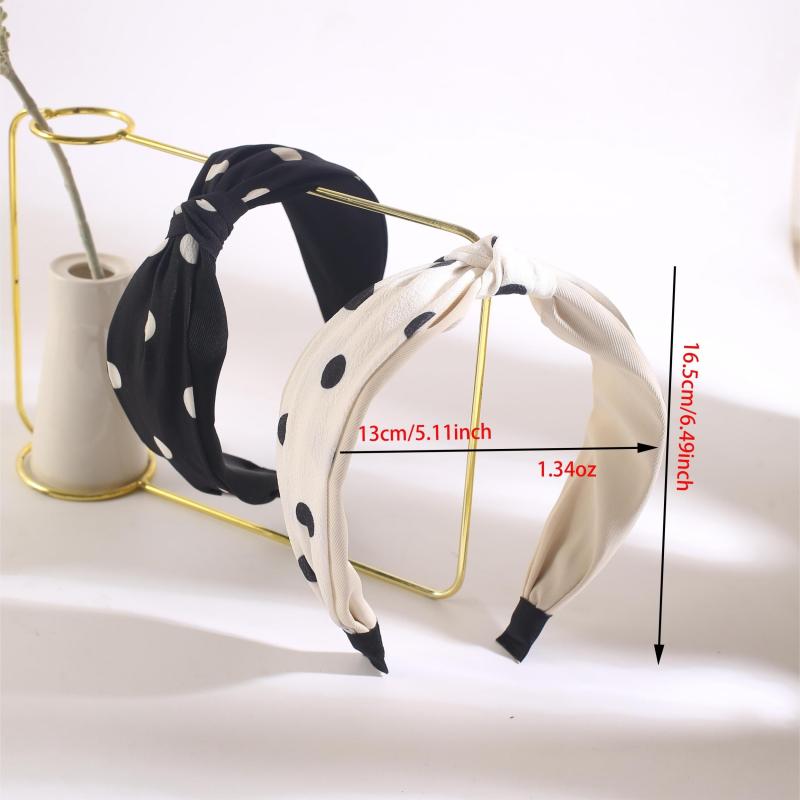 2pcs Polka Dot Headband Cross Knotted Hair Accessories