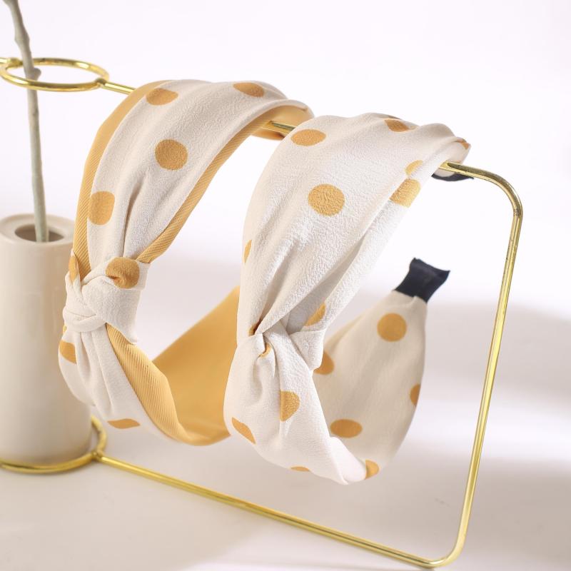 2pcs Polka Dot Headband Cross Knotted Hair Accessories