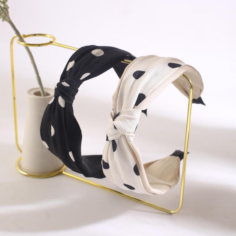 2pcs Polka Dot Headband Cross Knotted Hair Accessories