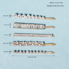 5PCS Rhinestone Hair Clip Head Ornament Bobby Pin