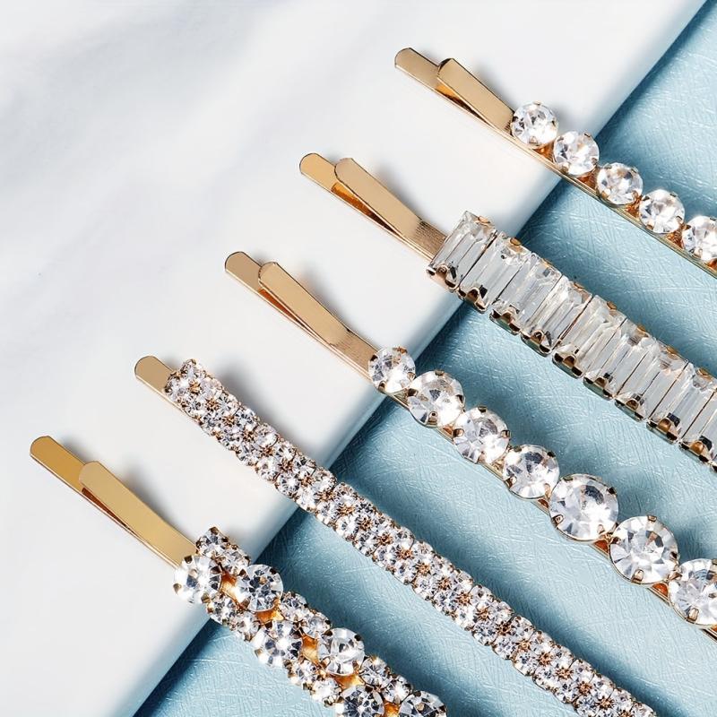 5PCS Rhinestone Hair Clip Head Ornament Bobby Pin