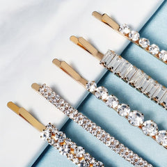 5PCS Rhinestone Hair Clip Head Ornament Bobby Pin