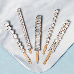 5PCS Rhinestone Hair Clip Head Ornament Bobby Pin